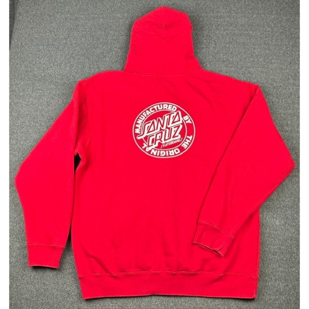 Vintage Santa Cruz Skateboards Red Zip Up Hoodie Dot Logo Mens Medium Y2K Rare